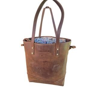 House of Flynn Brown Leather Camera Tote Bag